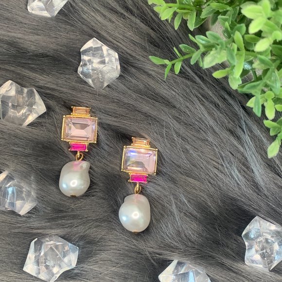 NEW Bambina Diamond-Studded Pearl Ladies Earrings - Picture 2 of 4